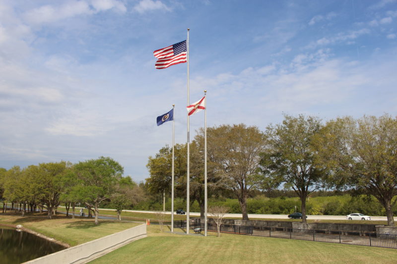 flags on poles